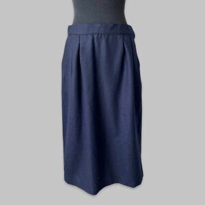 Vintage Ports International Pure Wool High Waist Midi Skirt